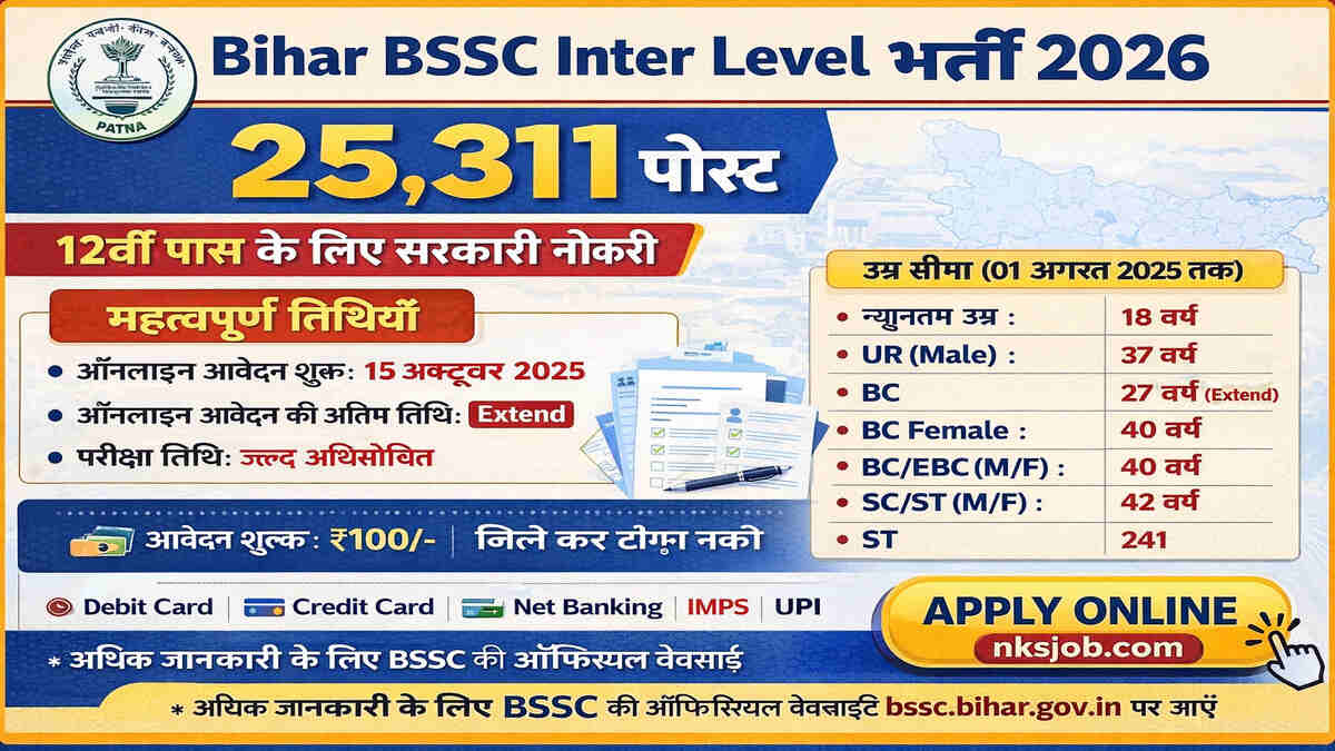Bihar BSSC Inter Level Recruitment 2026